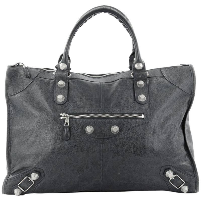 Balenciaga Weekender Giant Studs Handbag Leather