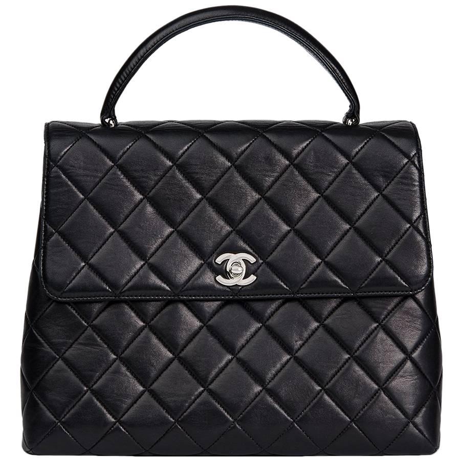 Chanel Black Quilted Lambskin Timeless Kelly 