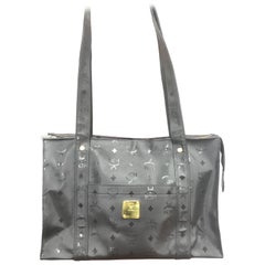 Mint Vintage MCM black monogram large Unisex shopper tote bag shoulder bag