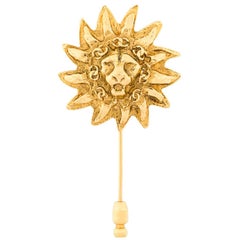 Chanel Logo Floral Lion Brooch at 1stDibs | chanel lion brooch