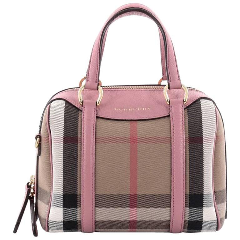 Burberry Alchester Convertible Satchel House Check Canvas Small