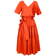 Yves Saint Laurent Vintage 1970s Peasant Skirt Top and Belt