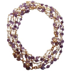 Goossens Paris Amethyst Clover Necklace