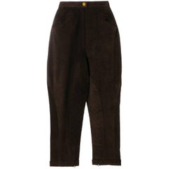 Chanel Brown Suede Trousers