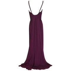 Malcom Starr 1960s Purple Silk Chiffon Evening Gown Dress