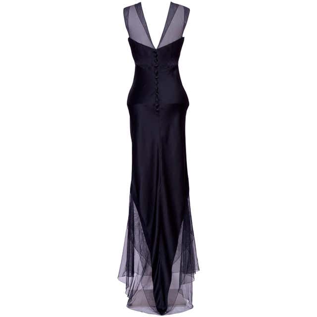 Vintage KARL LAGERFELD Silk and Tulle Evening Dress For Sale at 1stdibs