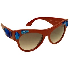 New Prada Voice Sunglasses Red with Blue Crystal Embellishment with Tags