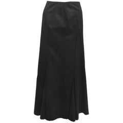 Yohji Yamamoto Noir Black Wool Panel Skirt 
