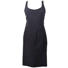 Prada Sport Black Scuba Bodycon Racerback Dress 1990s