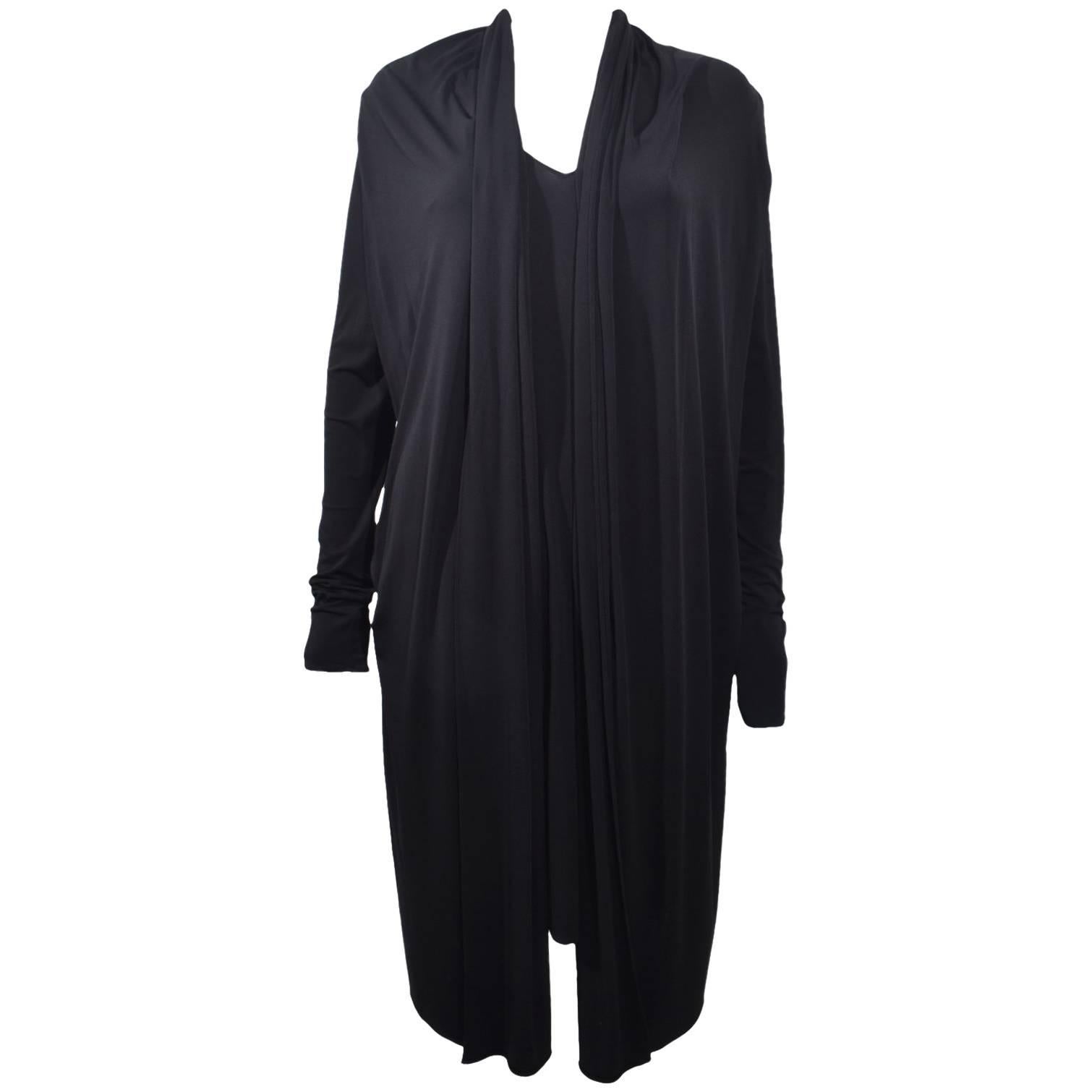 Maison Martin Margiela Black Viscose Dress with Attached Waistcoat  For Sale