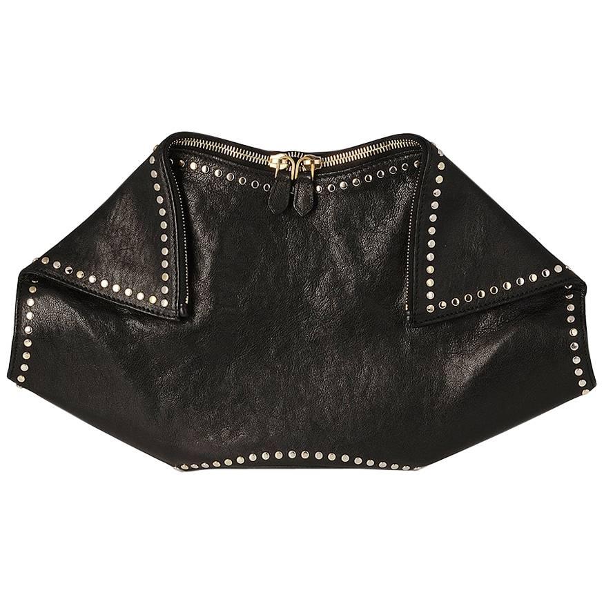 Alexander McQueen Black De Manta Clutch Bag 