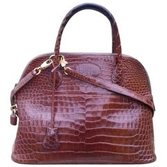 HERMES Brique red orange Box leather BOLIDE 31 Bag at 1stDibs