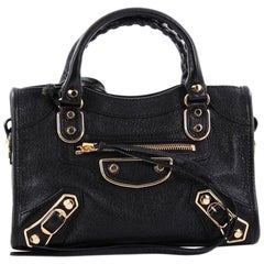 Used Balenciaga City Classic Metallic Edge Handbag Leather Mini