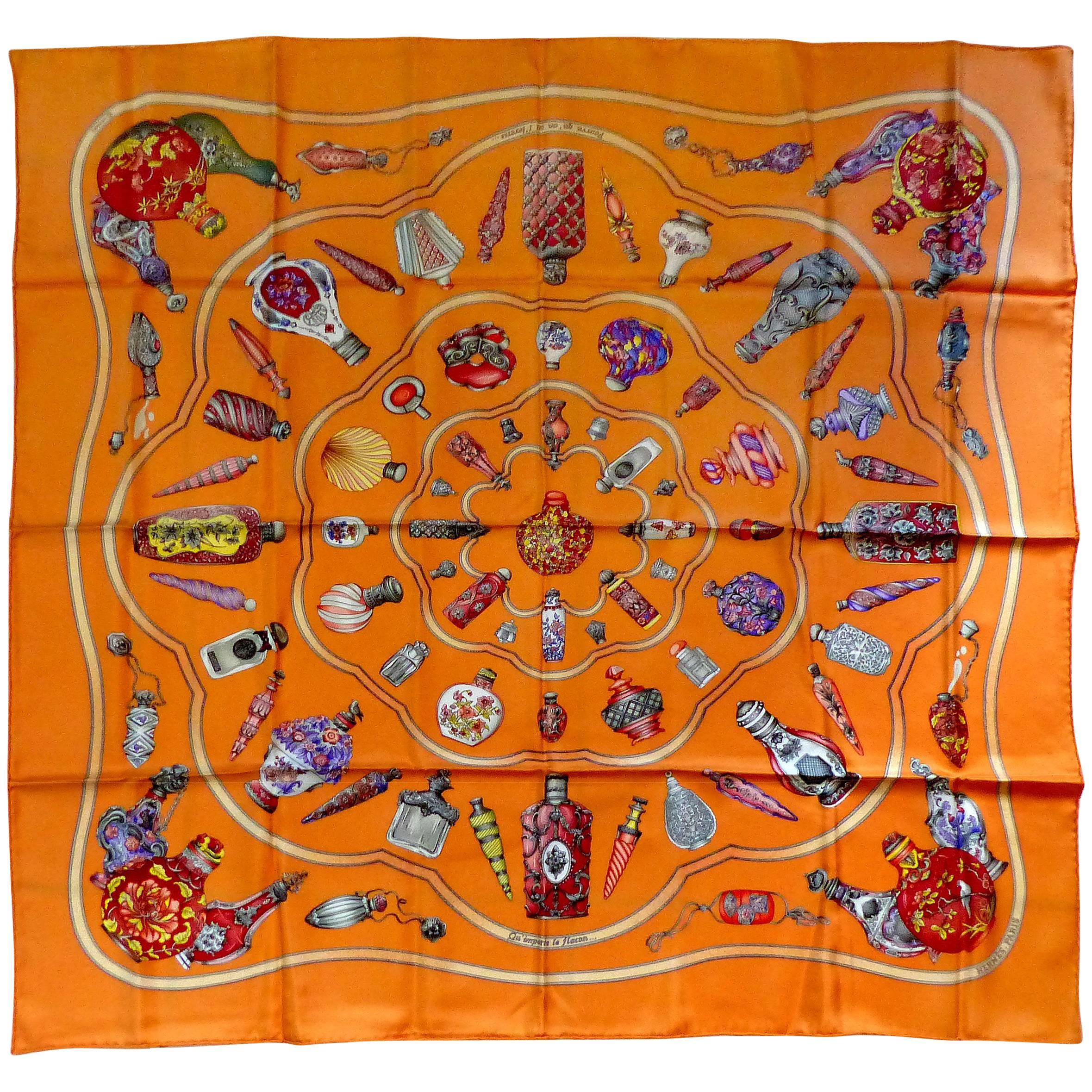 Hermes Qu'importe le Flacon Silk Scarf by Catherine Baschet 