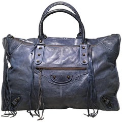 Balenciaga Blue Leather XL City Bag Tote 