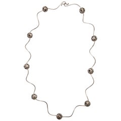 Elizabeth Garvin Modernist Silver Necklace 