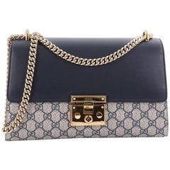 Gucci GG Padlock Coated Canvas and Leather Medium Shoulder Bag