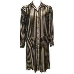 Adele Simpson 1960's Metallic Stripe Cocktail Shift Dress