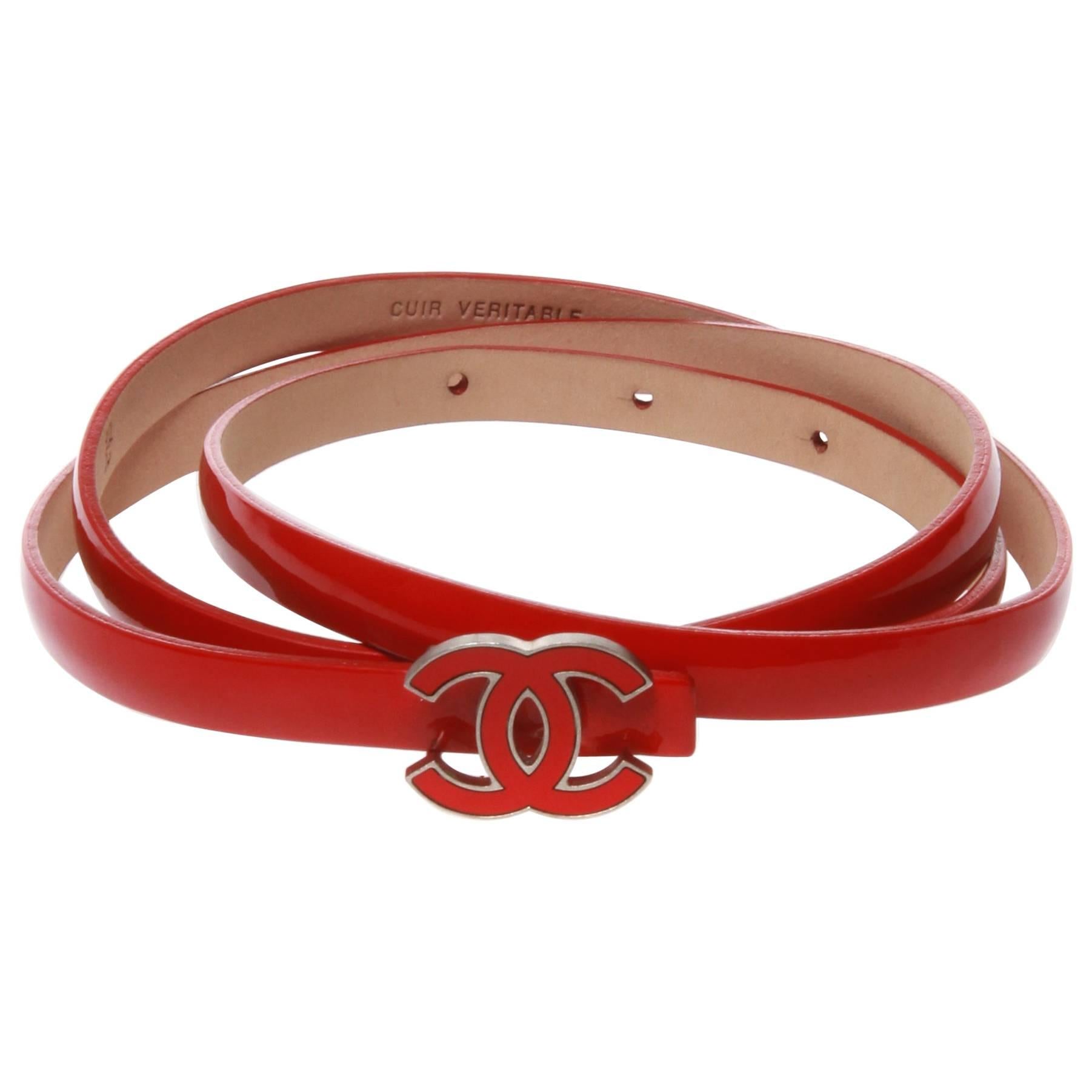 Chanel Red Patent Leather CC Logo Belt at 1stDibs | chanel red belt, red  chanel belt, chanel belt cc logo