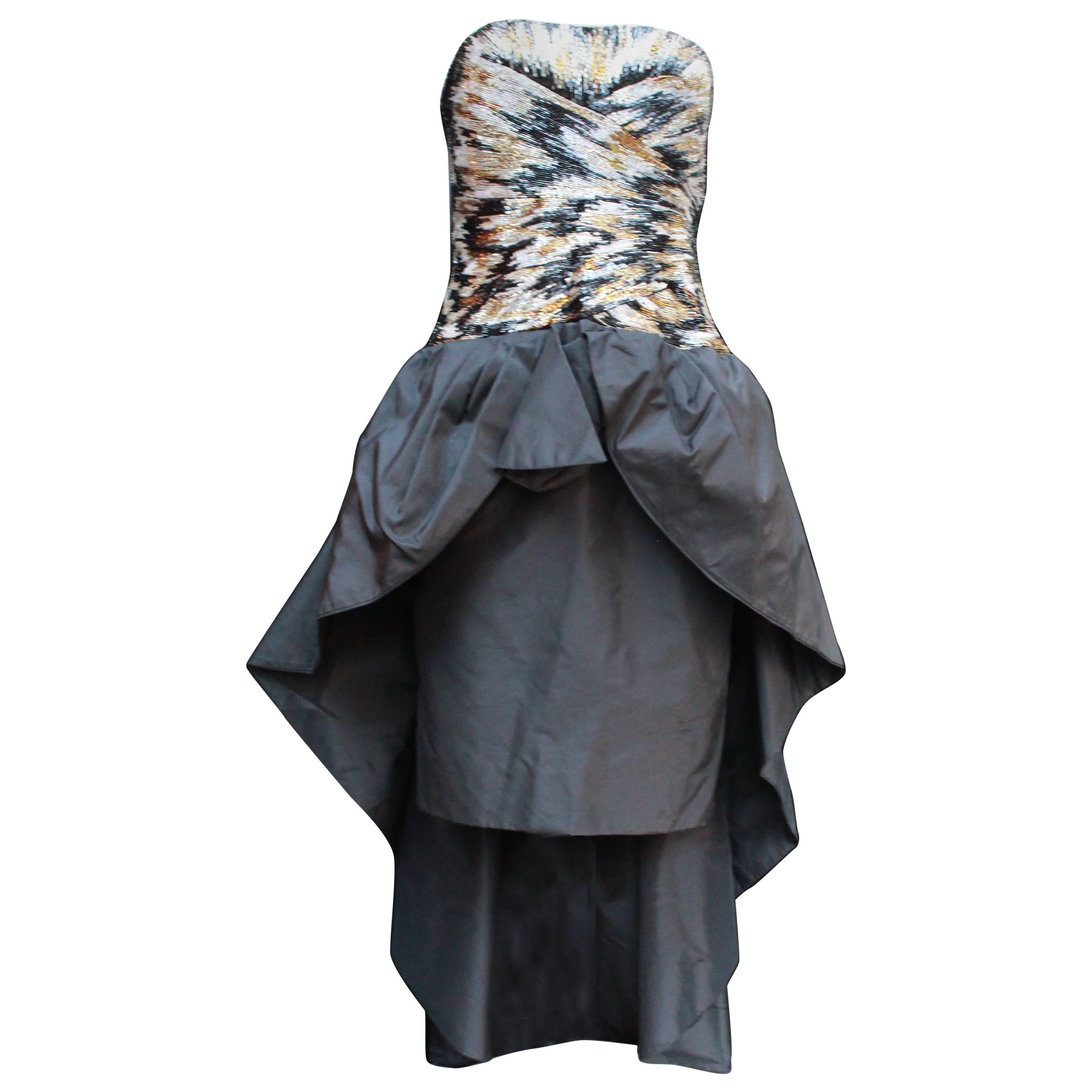 1980s Loris Azzaro cocktail bustier dress For Sale