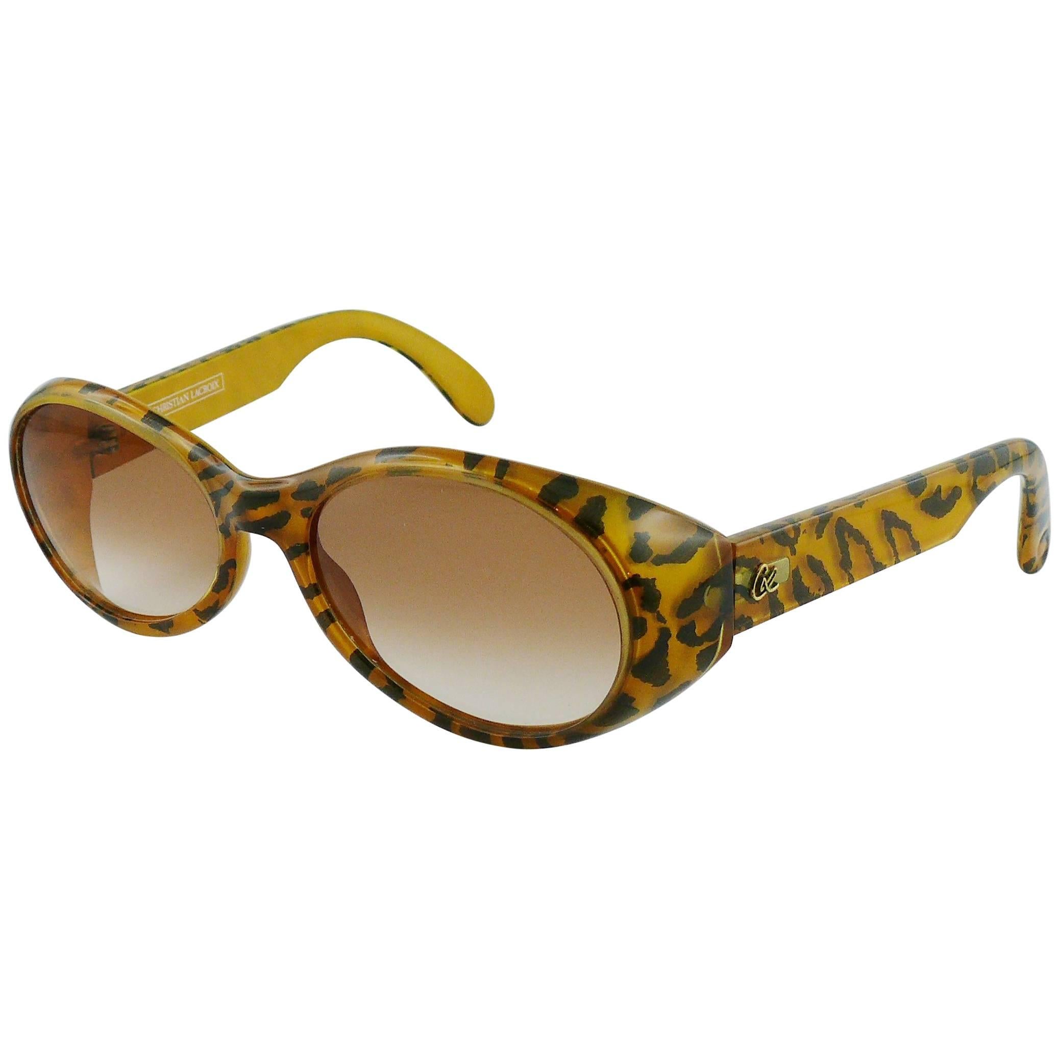 Christian Lacroix Vintage Leopard Print Sunglasses Model 7329