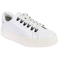 Valentino Gravani Mens White Platform Low Top Leather Sneakers