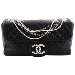 Chanel Westminster Quilted Lambskin Medium Pearl Chain Flap Bag 