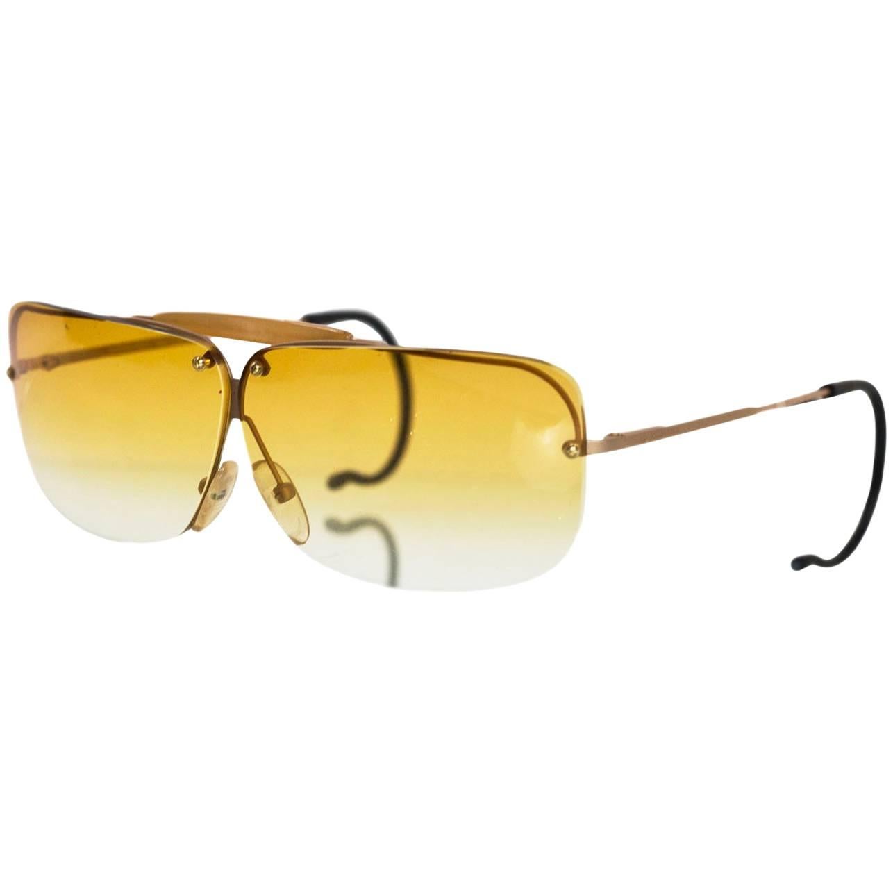 Bottega Veneta Vintage Yellow Ombre Sunglasses with Case