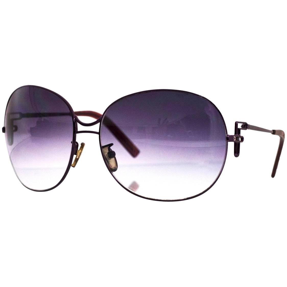 Fendi Purple Round Sunglasses with Case
