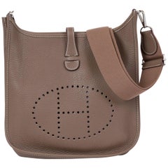 New Hermes Evelyne Etoupe Palladium Bag