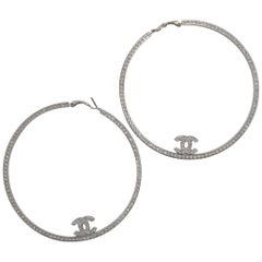 Chanel XL Kristall Boucles Oreille Creolen