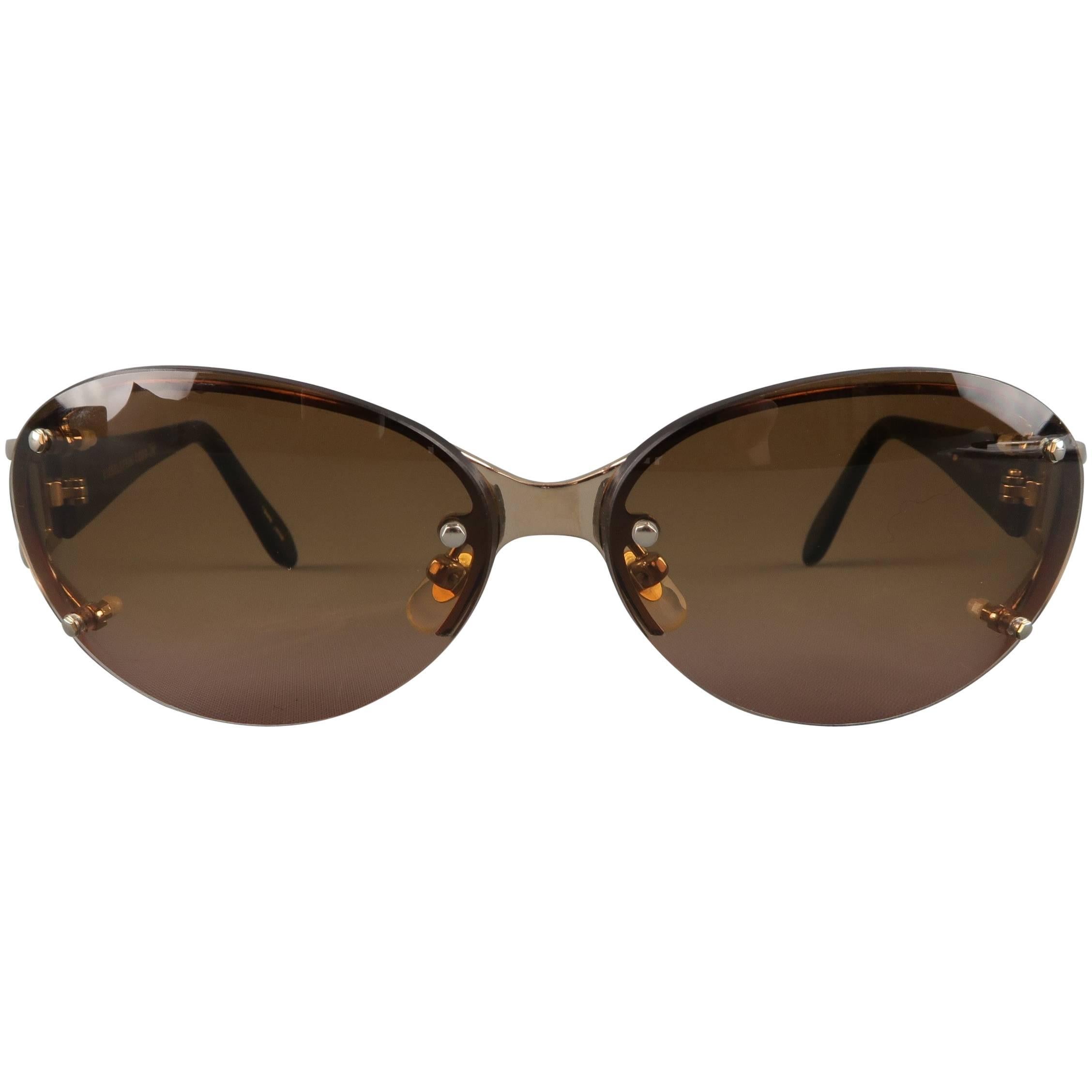 KIESELSTEIN-CORD Brown Tortoiseshell & Light Gold Titanium NIRVANA Sunglasses