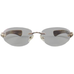 KIESELSTEIN-CORD 'That's A Croc' Taupe Lucite Alligator Frames