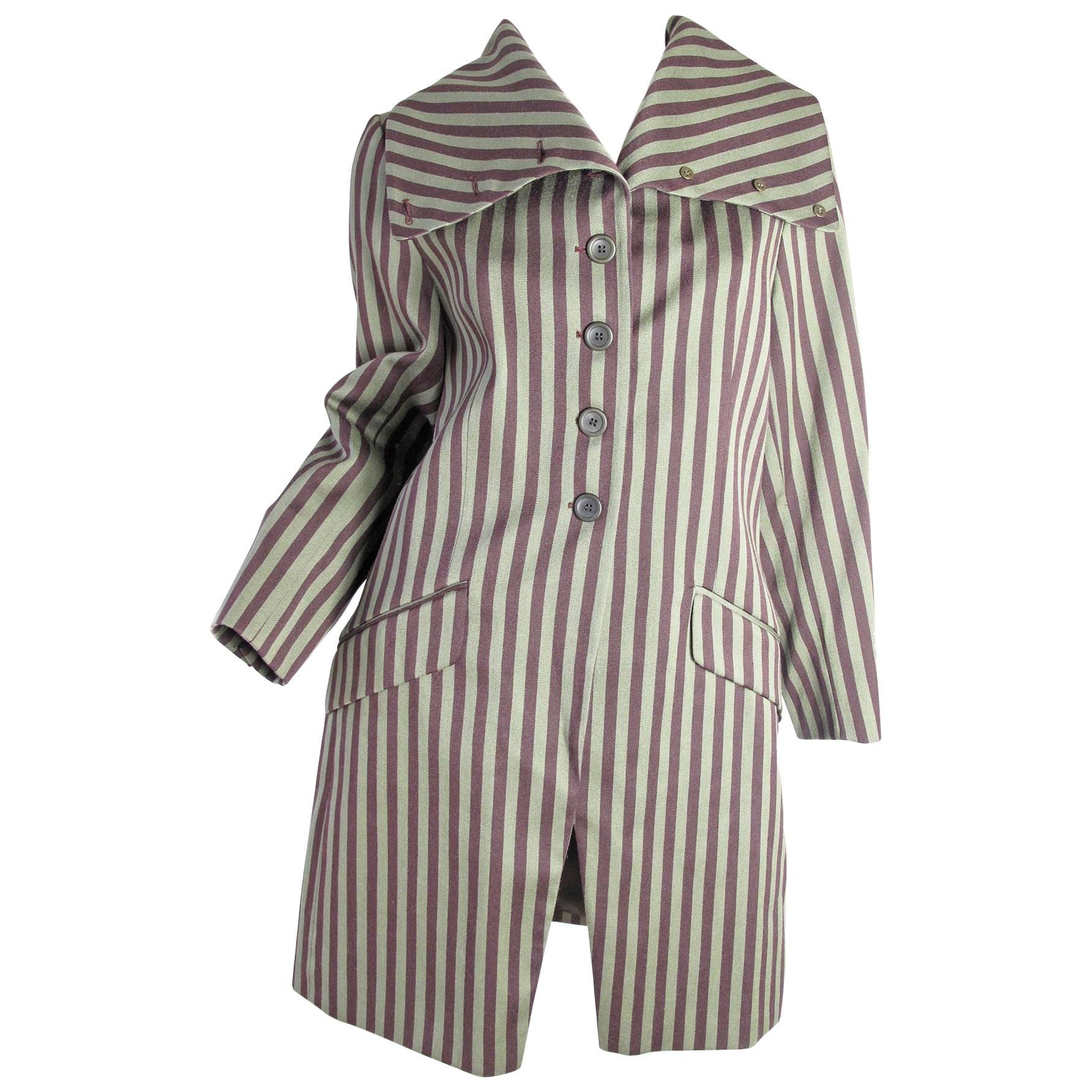Dries Van Noten Early Striped Jacket with extra large Collar - sale