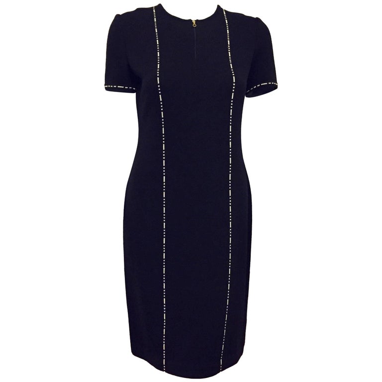 St John Black Knit Dress St John Black Knit Sheath Dress John Dress Womens  Black Milano