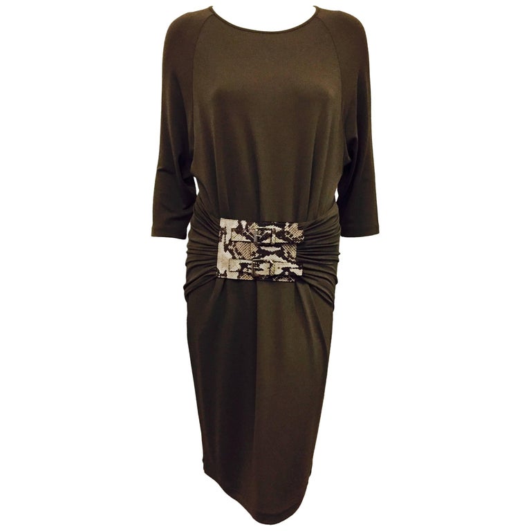 Michael Kors True Taupe Belted Sheath Dress With Dolman Sleeves For Michael Kors True Taupe Belted Sheath Dress With Dolman Sleeves For