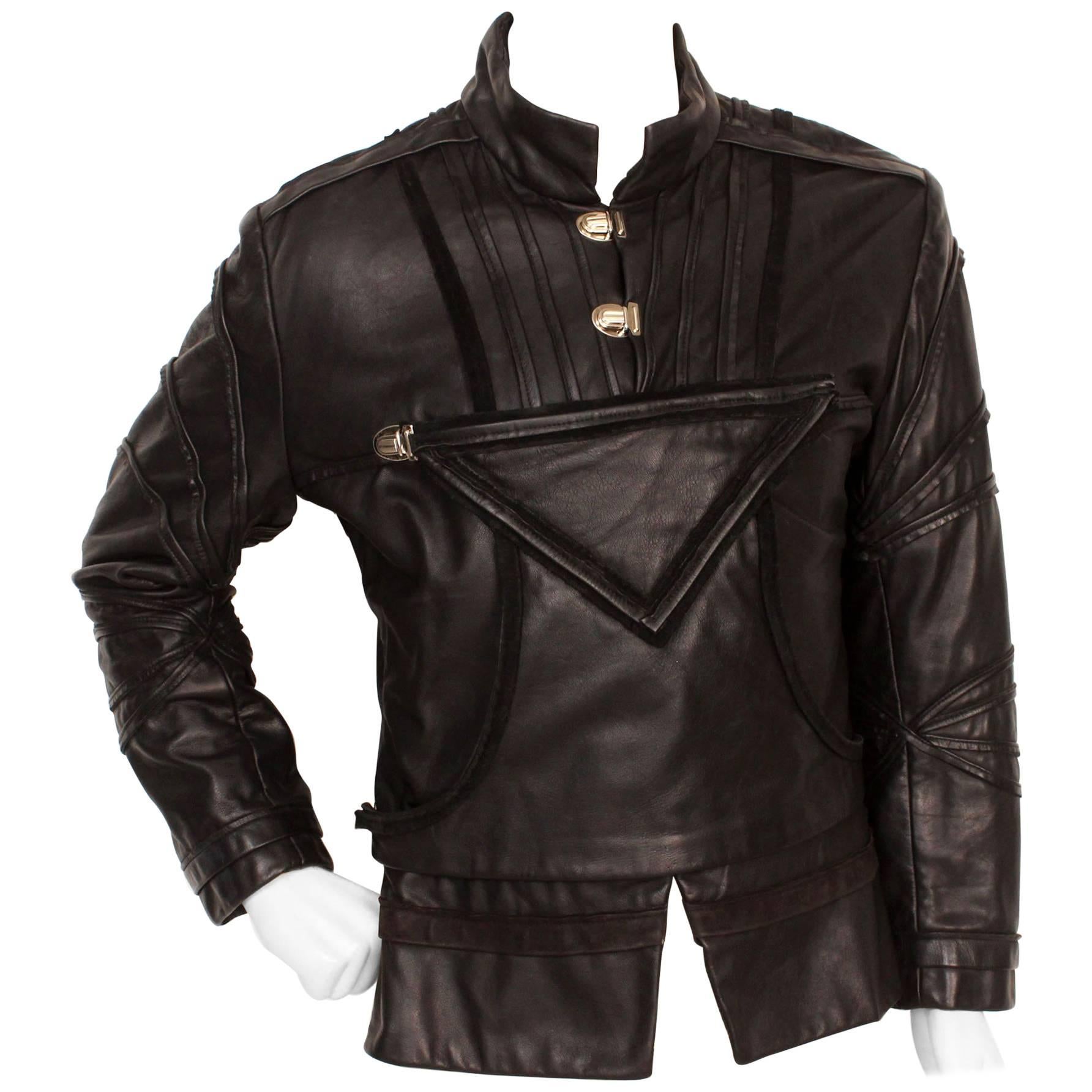 Vintage Black Leather Doublet from the Royal Shakespeare Theater For Sale