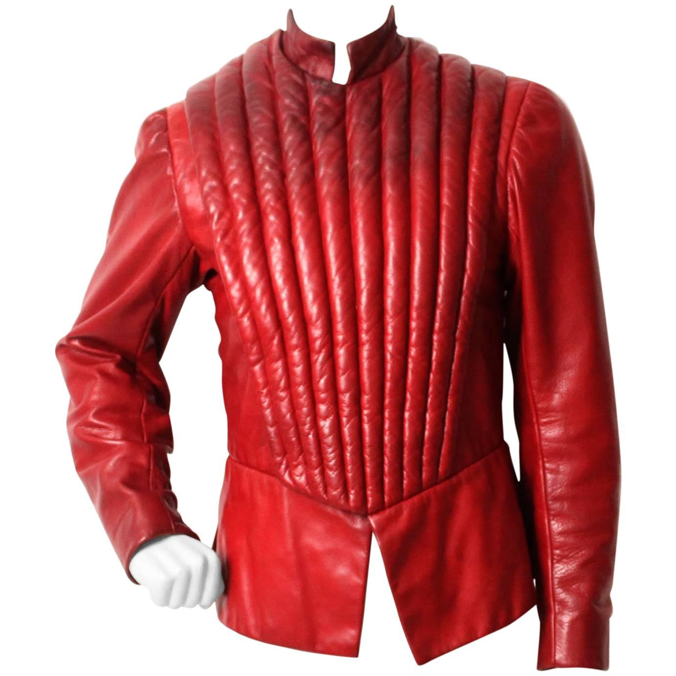 Vintage Red Leather Doublet from the Royal Shakespeare Theater  For Sale