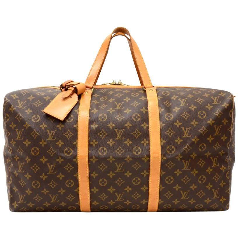 Louis Vuitton Sac Souple 55 Monogram Canvas Duffle Travel Bag 