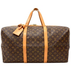 Louis Vuitton Sac Souple 55 Monogram Canvas Duffle Travel Bag 