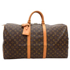 Retro Louis Vuitton Keepall 55 Monogram Canvas Duffle Travel Bag 
