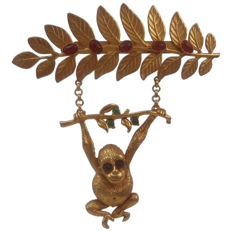 Gold Branch Pin - 10 For Sale on 1stDibs