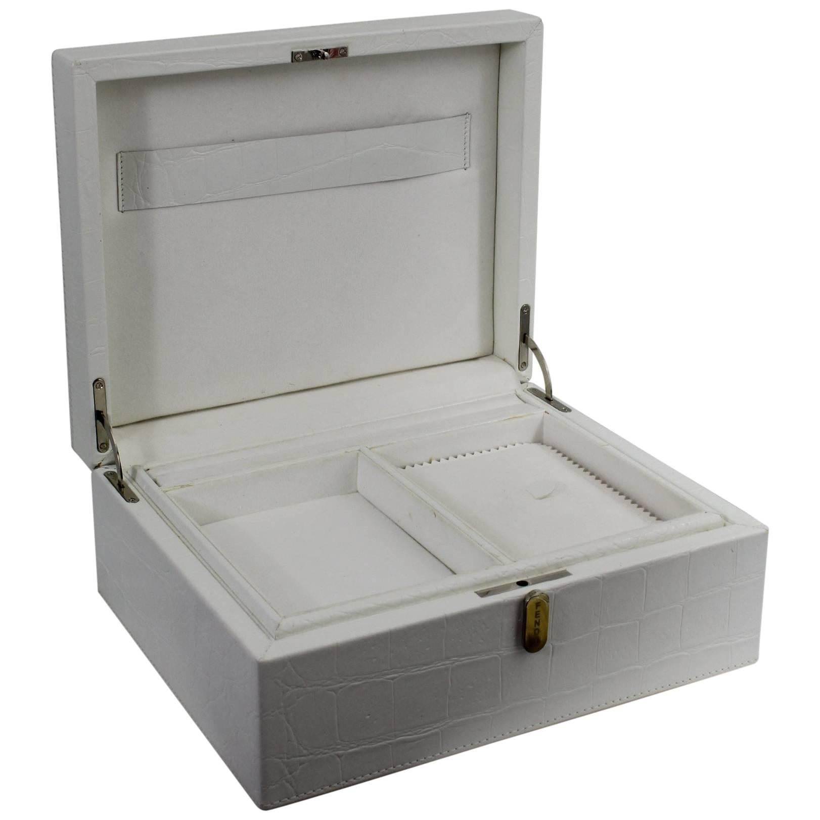 2011 Fendi White Fake Croco Jewlery Box For Sale