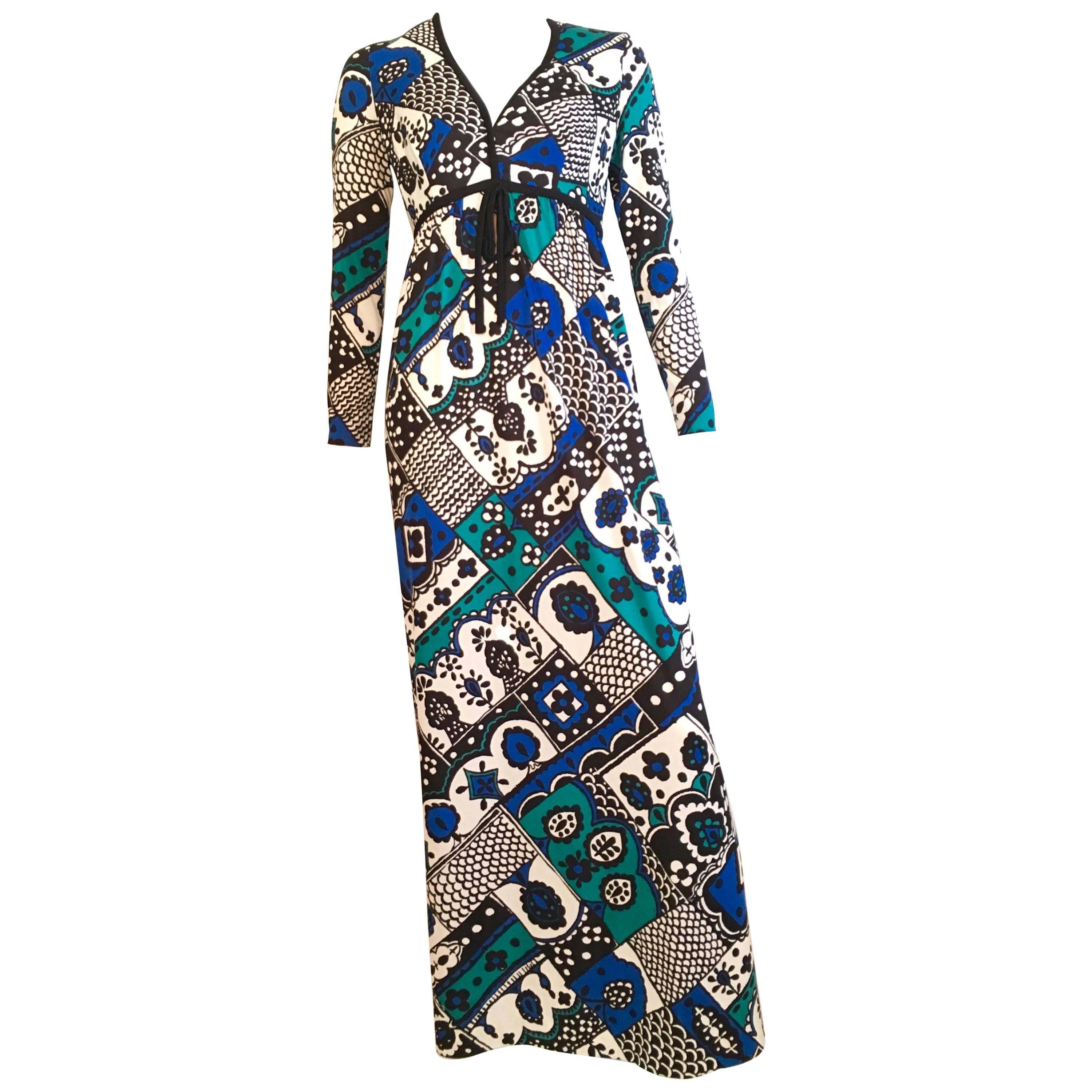 Young Dimensions for Saks Fifth Avenue MOD Maxi Dress Size 4. For Sale