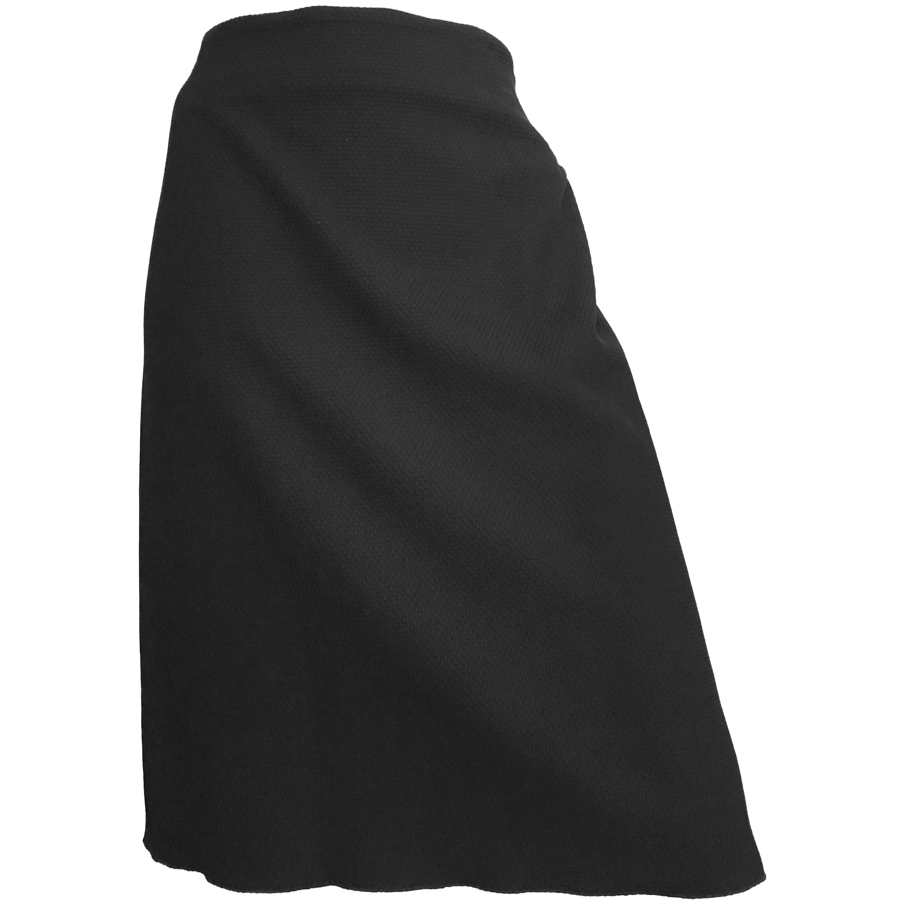 Genny Black Cotton Pencil Skirt 8 / 44. For Sale