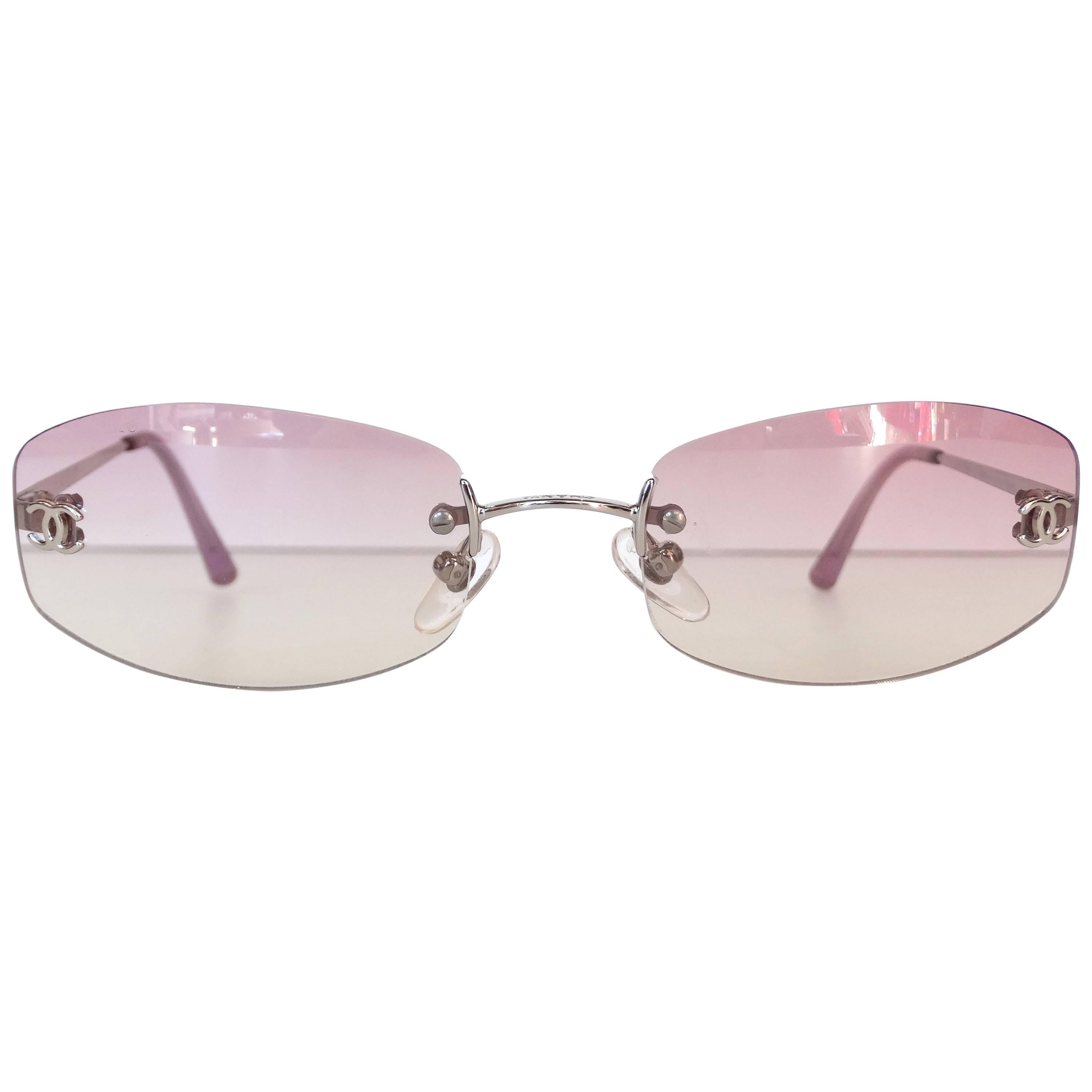 2000s Chanel Pink Ombre Sunglasses