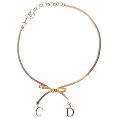 Christian Dior Bow Choker Necklace