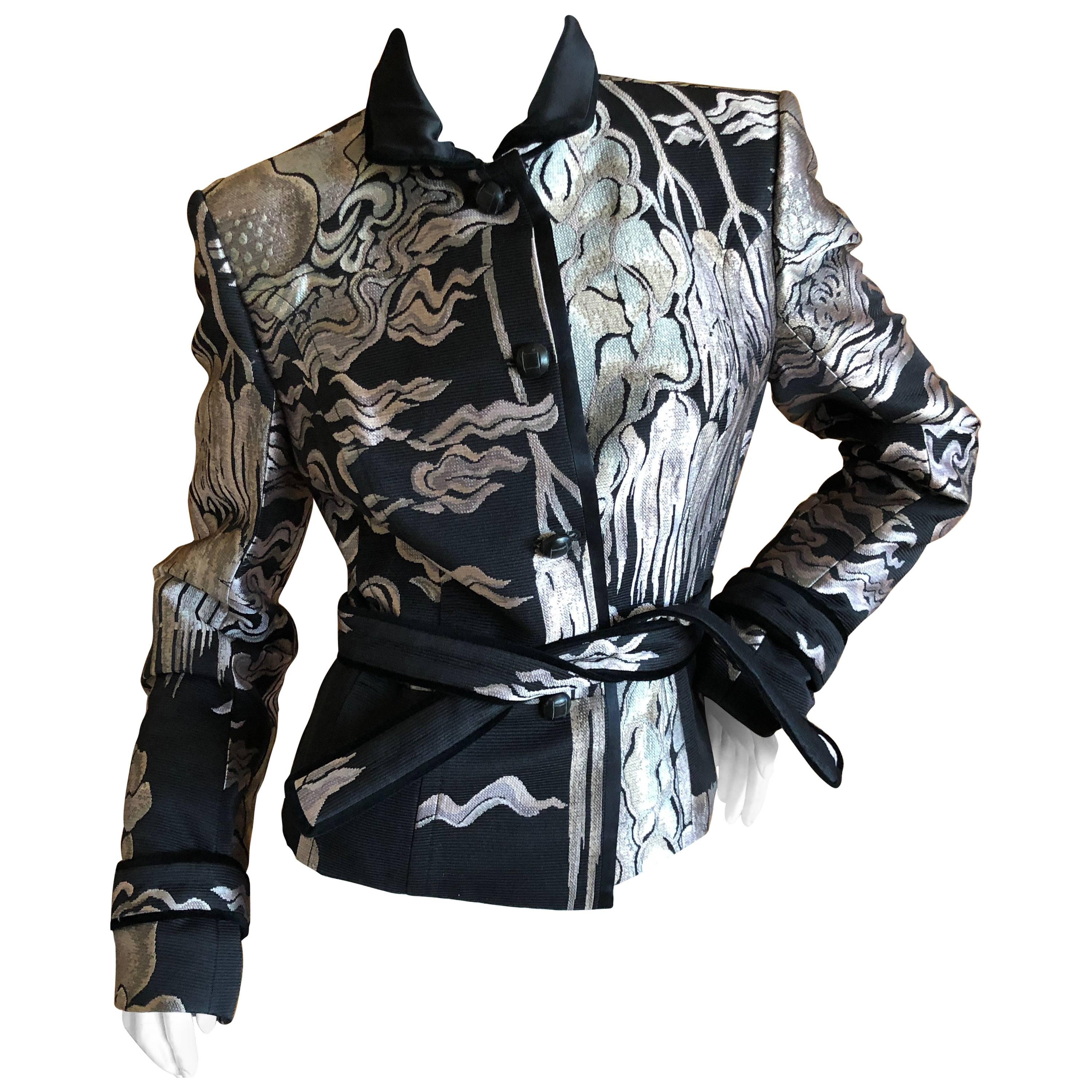Yves Saint Laurent by Tom Ford Fall 2004 Chinoiserie Jacquard Jacket For Sale