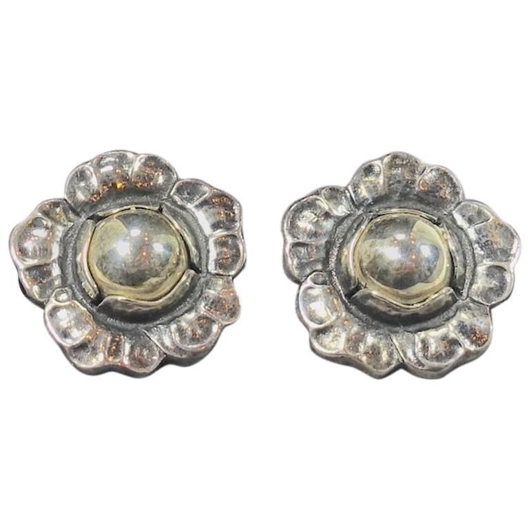 Georg Jensen Vintage Sterling Silver Earrings, 2002  For Sale