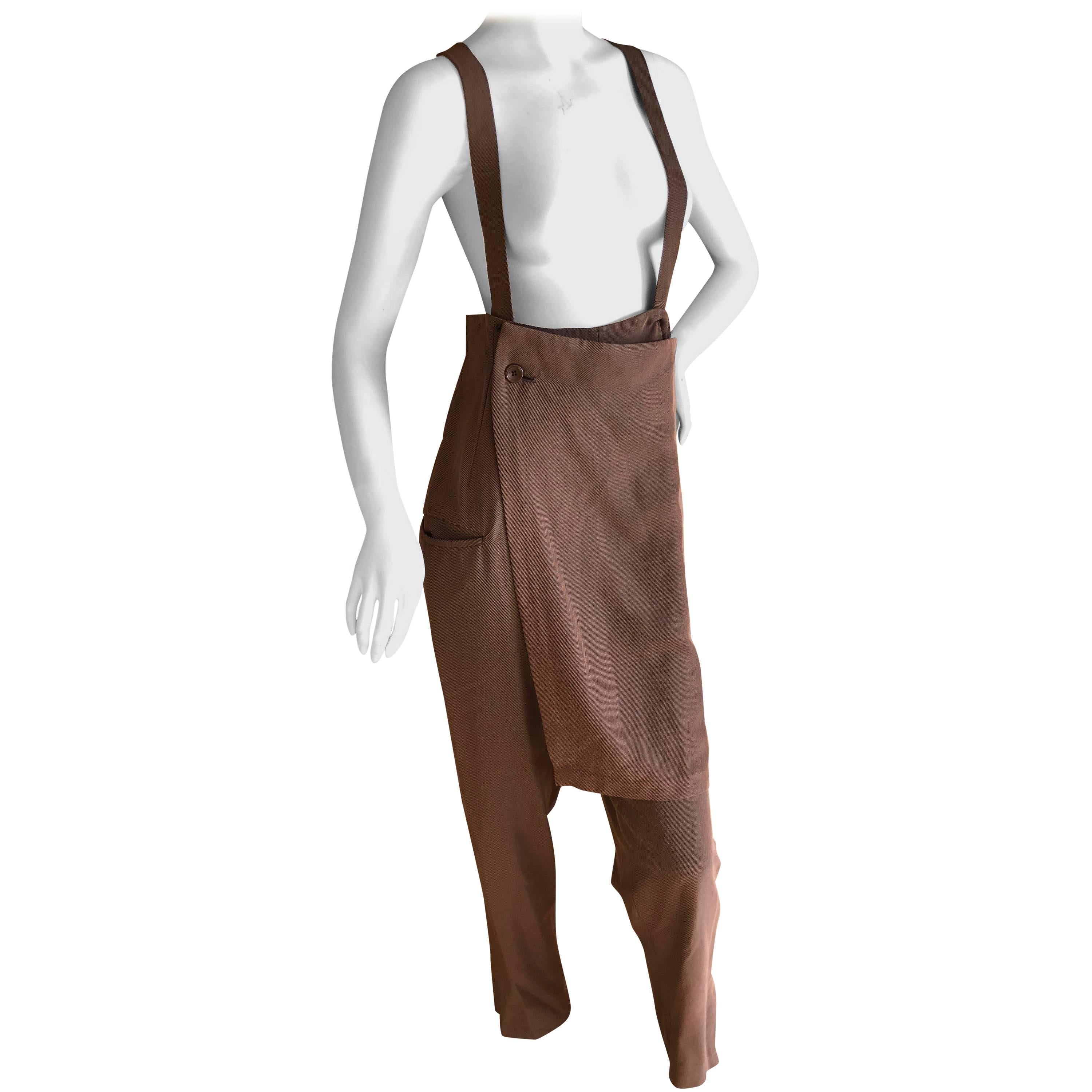 Yohji Yamamoto 1980's Pant Skirt Overalls For Sale